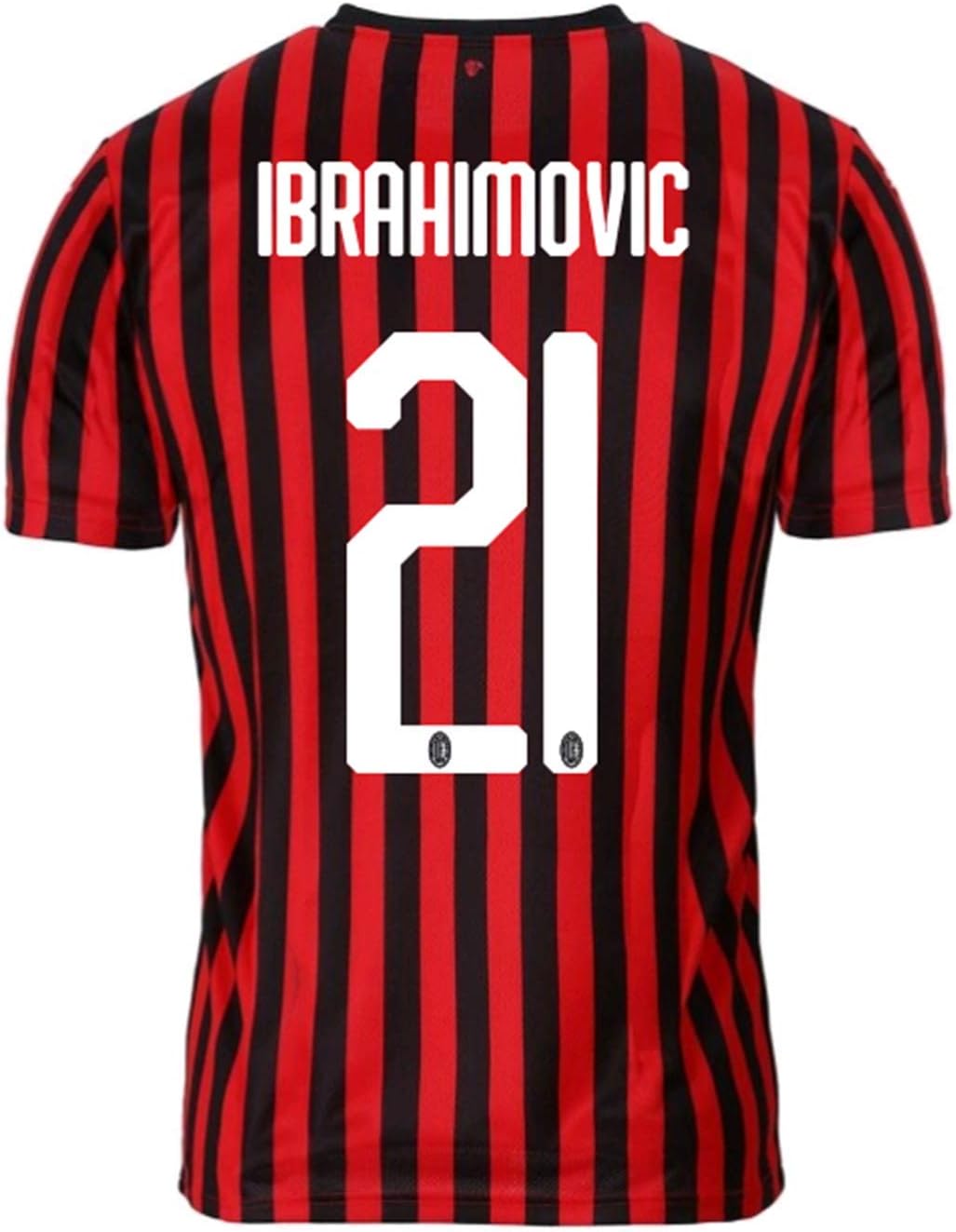 Sybabyt 2019-2020 AC Milan #21 Zlatan Ibrahimović Home Men's Soccer Jersey/Short Red/Black