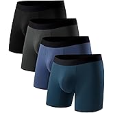 DSSZVV Men's Boxer Briefs — Soft and Breathable Cotton Underwear Moisture-Wicking Comfort Underpants 4-Pack