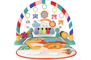 Eners Baby Gyms Play Mats Musical Activity Center Baby Piano Gym Mat Tummy Time Padded Mat for Newborn Toddler Infants(Green)