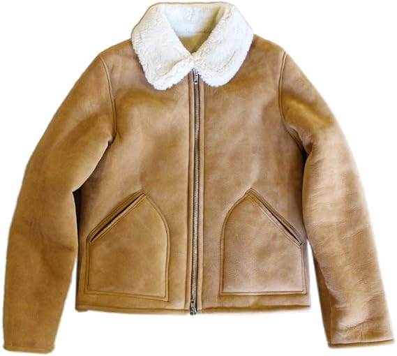 Amazon ジェームスグロース James Grose Unisex Shearling Lunch Jacket ユニセックス シアリング ランチジャケット 40 ゴールド コート ジャケット 通販