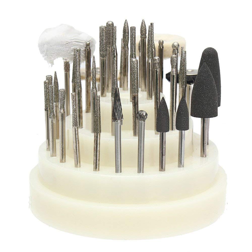 40 PCS low Speed Micro Polishing Drill Bits Include Tungsten Carbide Burr, Silicone Polishers