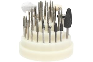 40 PCS low Speed Micro Polishing Drill Bits Include Tungsten Carbide Burr, Silicone Polishers, Diamond Burs, Hair Brush by ALLmuis