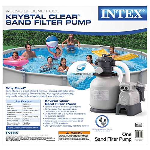 Intex Krystal Clear Sand Filter Pump for Above Ground Pools, 12inch