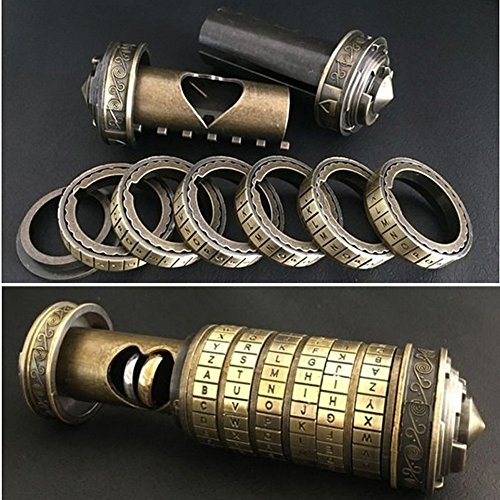 Cryptex Mini Código Da Vinci – Caja Rompecabezas Con Contraseña Para Guardar Joyas, Notas O Anillos, Regalo Original Para Novio O Novia En San Valentín Y Cumpleaños