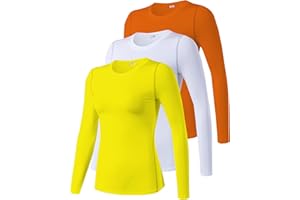 SPVISE 1 or 3 Pack Women's Compression Shirt Long Sleeve Performance Workout Tops Dry Fit Athletic Base Layer Gym Undershirts