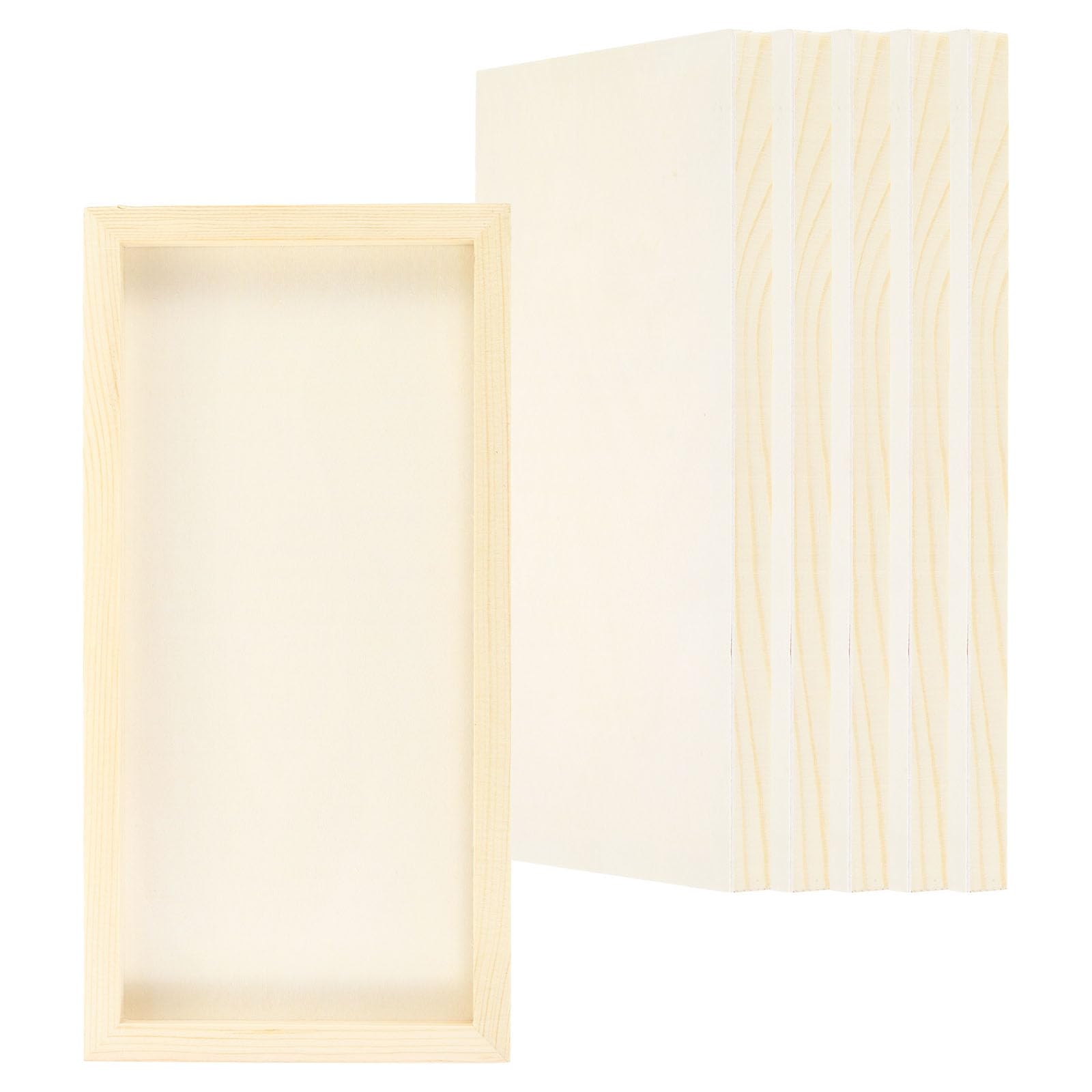 PATIKIL 6''x12'' Wood Panels Board, 6 Pack Unfinished Square Art Wood Canvas Panel Painting Boards for DIY Craft Painting Use, Wood Color,(pta230919tt000774eu)