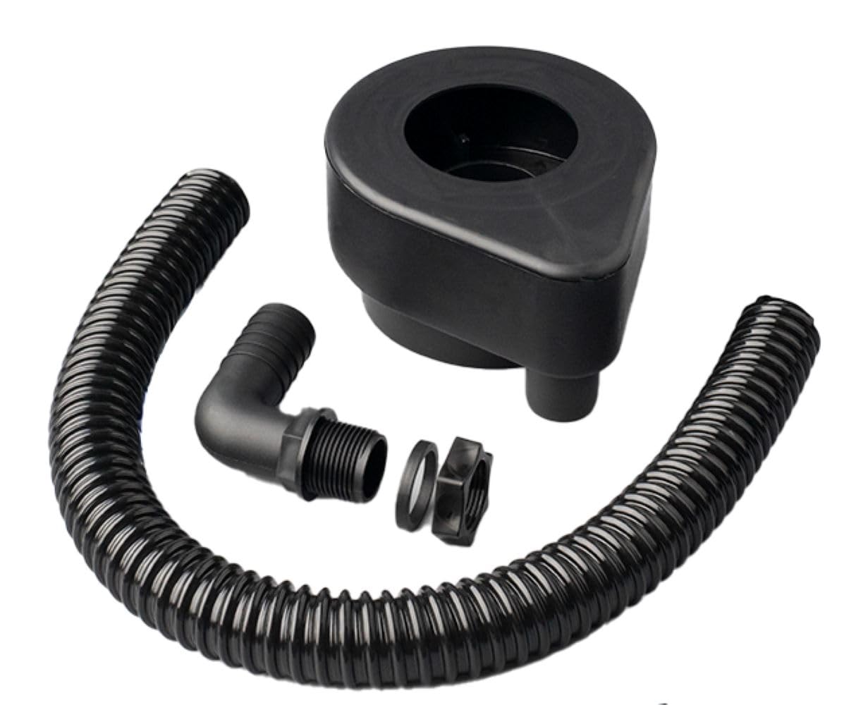 Harcostar Universal Rain Trap Diverter Black Downpipe Water Butt Connector Kit with 0.5m Flexible Hose 25mm Diameter Fits 63mm 68mm 80mm 100mm Round and 61mm 65mm Square Plastic Pipes
