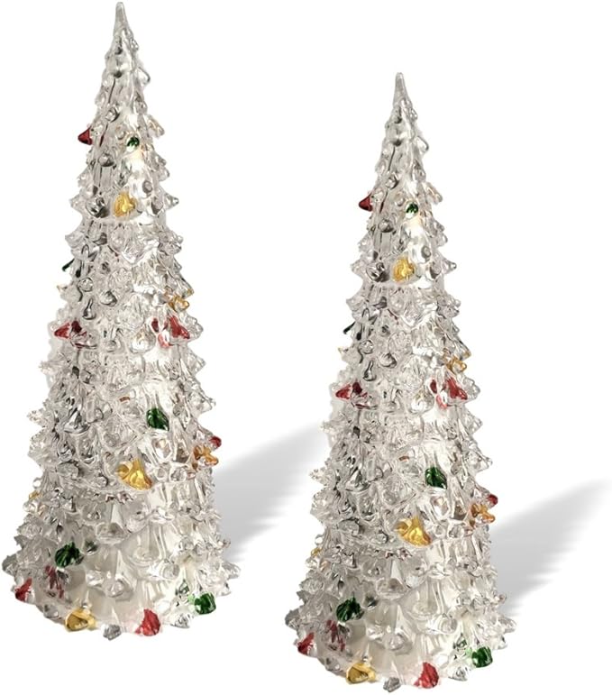 BANBERRY DESIGNS Light Up Christmas Trees Set of 2