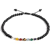 Jewever 7 Chakra Ankle Bracelets for Women Beach Foot Healing Crystals Lava Rock Essential Oils Diffuser Worry Stone Energy Balancing Meditation Yoga gifts