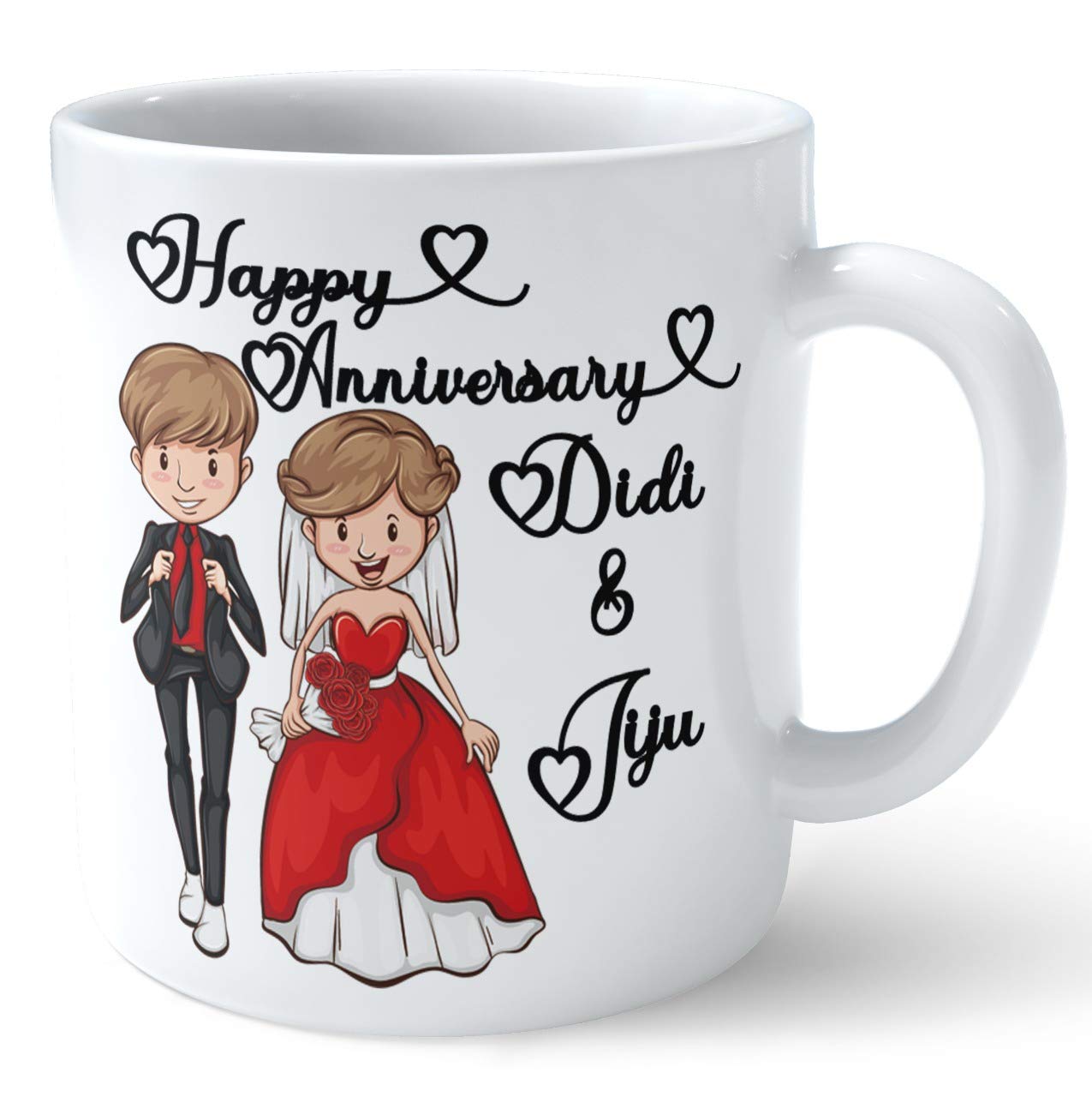 Buy Ashani creations Happy Anniversary didi jiju Ceramic Coffee Mugs