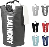 DOKEHOM 125L X-Large Collapsible Laundry Basket bag Dark Grey XL