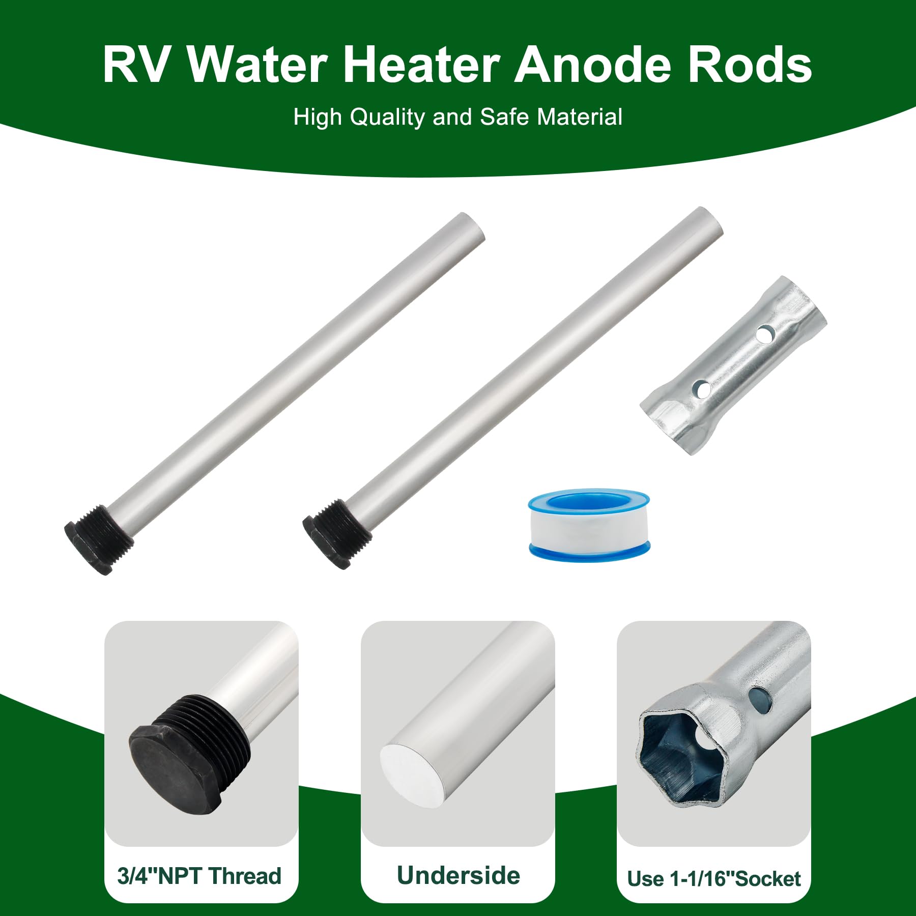 Mua Rv Water Heater Anode Rod 2 Pack Rv Hot Water Tank Aluminum Anode ...