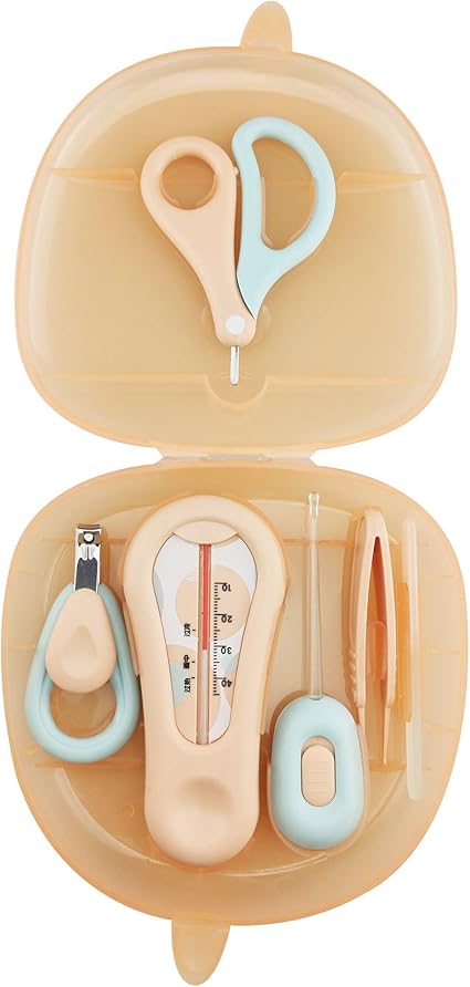 Amazon Arrnewベビーネイルキット ベビーネイルケアセット6 In 1 ベビーネイルクリッパー はさみ ネイル ファイル ピンセット 水温計 耳かき 新生児 乳児 幼児用のledネイルキット付き かわいいケース ピンク ベビー爪切り ベビー マタニティ 通販