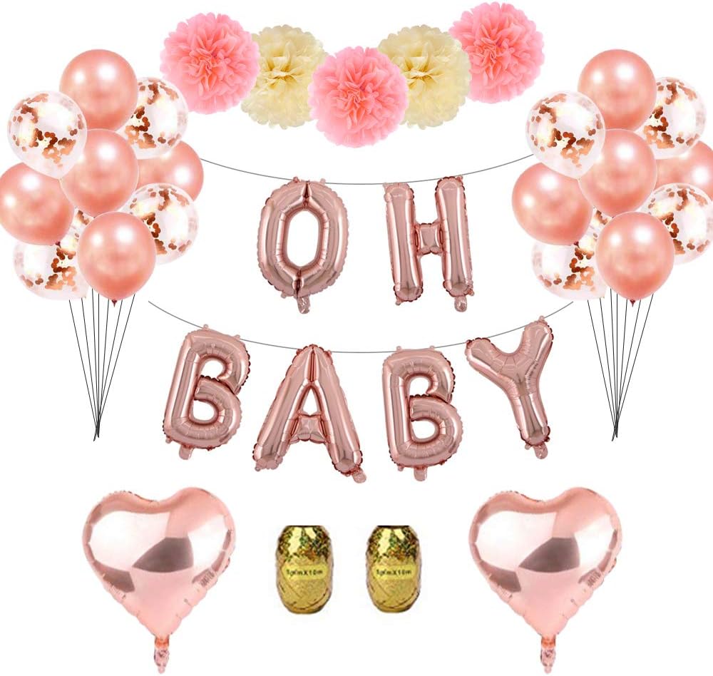 rose gold oh baby balloons