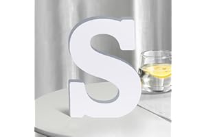 SETNDTS White Wooden Letters 6 Inch for Wall Decor,Large Unfinished Wood Letters for Home,Wooden Alphabet Letters for Crafts,Standing Garden Board or Room Name Signs DIY Carft (S)