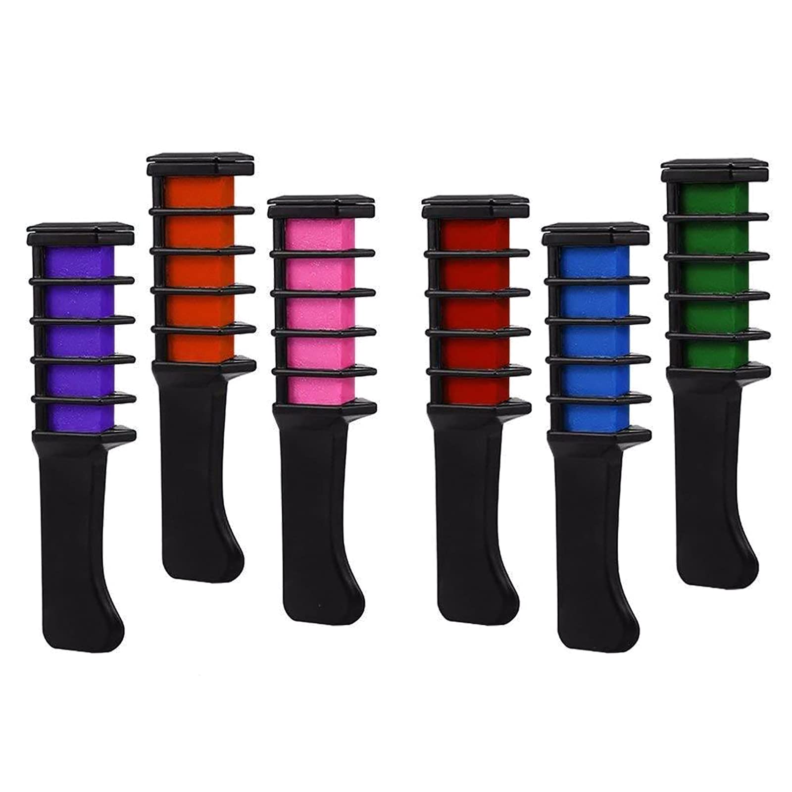 6 Pcs Colourful Hair Chalk Combs Temporary Instant Washable Dye Rainbow Pastels