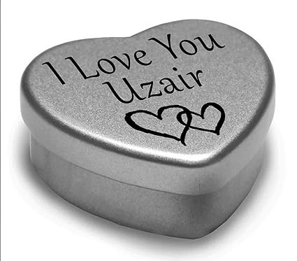 I Love You Uzair Mini Heart Tin Gift For I Heart Uzair With