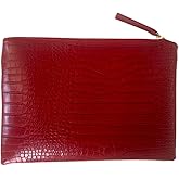 NIGEDU Women Clutches Crocodile Grain PU Leather Envelope Clutch Bag