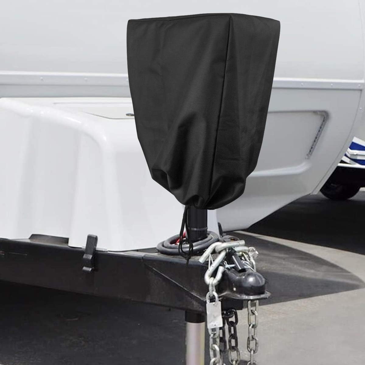 WOFTD Waterproof Electric Tongue Jack Cover, 600D Oxford Fabric Universal Trailer RV Electric Tongue Jack Protective Cover RV Accessories (Large Size 14″H x 5″W x 10″D): Automotive