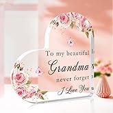 Valentine's Day Gift For Grandma Mothers Day Grandma Gifts Grandmother Gifts From Grandkids Heart Shaped Acrylic Plaque Mothers Day Gift Birthday Gift For Grandmother From Grandson