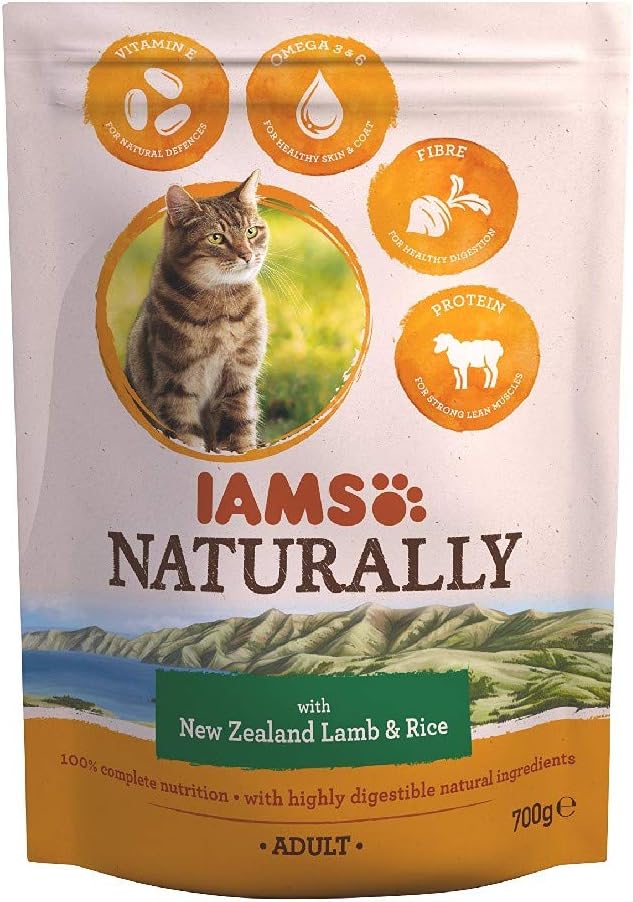 IAMS Naturals New Zealand Lamb and Rice Adult Cat Food, 700 g Amazon