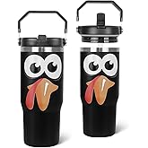 Zifmrtrwn Thanksgiving Tumbler with Handle and Straw Turkey Tumbler Insulated Stainless Steel Cup Coffee Travel Mug Fall Thanksgiving Gifts Decor-30 oz(1PCS)
