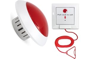 CYSSJF Disabled Person Toilet Alarm Bathroom Notice Kit SOS Safety Button Emergency Medical Alert System for Elderly Patient in Hospitals Nurse Call Seniors Toilet Pull Cord Life Alarm with Call Light System