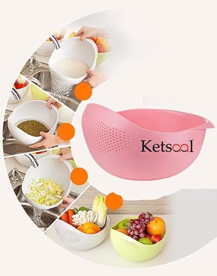 Ketsaal Plastic Bowl Strainer, Multicolour