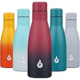 BJPKPK Insulated Water Bottle 12oz Small Stainless Steel Water Bottles Reusable Metal Thermal Keep Cold and Hot,Charming Black Red