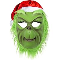Christmas Green Big Monster Mask Santa Claus Halloween Csoplay Costume Props Xmas Funny Full Face Mask for Party