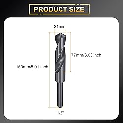 HARFINGTON 21mm Drill Bit 1/2" Reduced Shank Round
