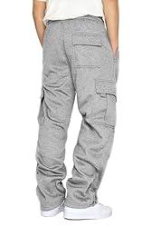 Men's Cargo Sweatpants Casual Fleece Joggers Loose