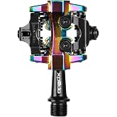 XPEDO CXR Clipless Bike Pedals, SPD Compatible, Oil Slick | Posi-Lock retention, dual-sided entry, triple sealed bearings, compatible with Shimano SPD cleats, includes XPT cleats