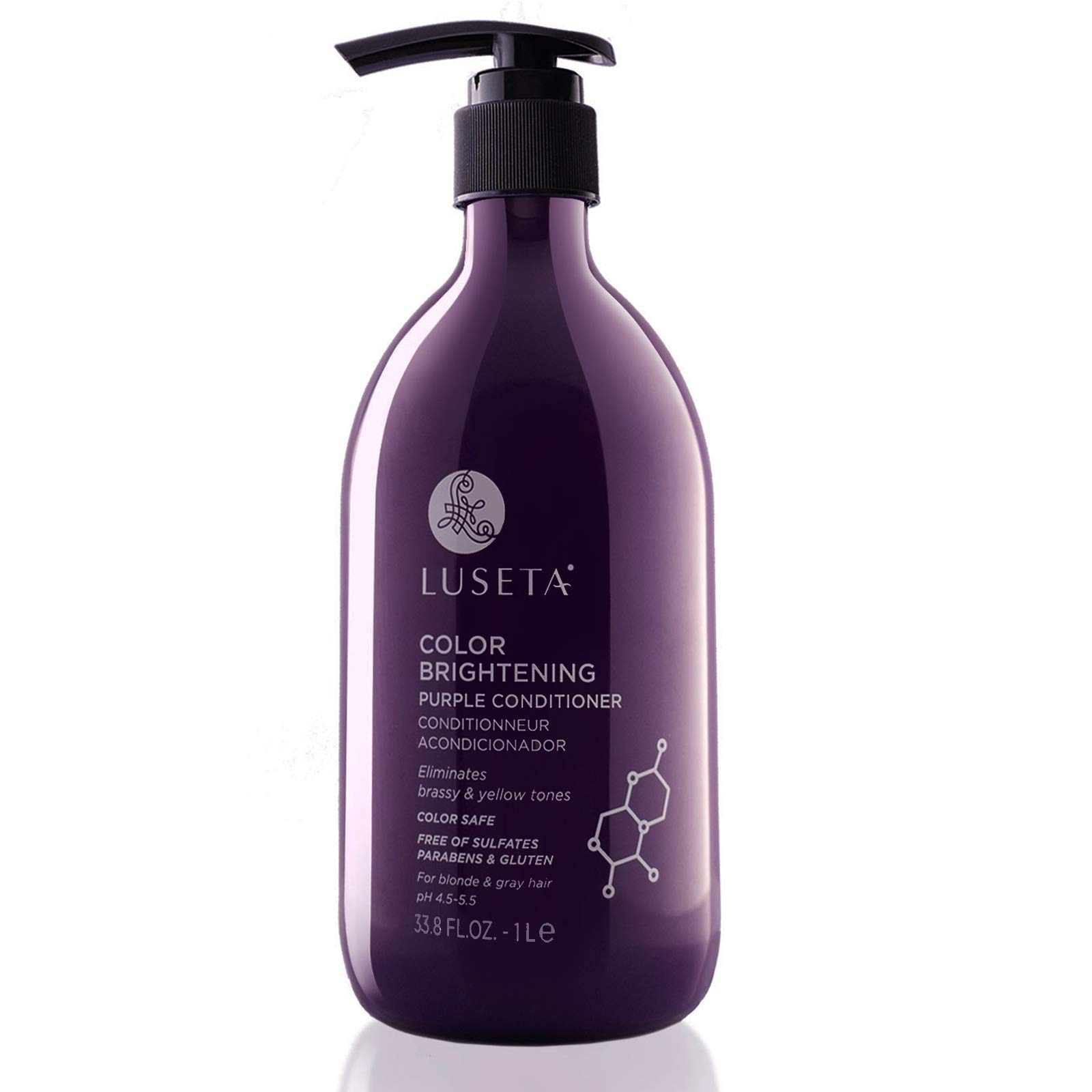 Luseta Purple Conditioner for Colored, Grey and Blonde Women's Hair - 33.8oz, Best for Curly and Damaged Hair, Sulfate & Paraben Free