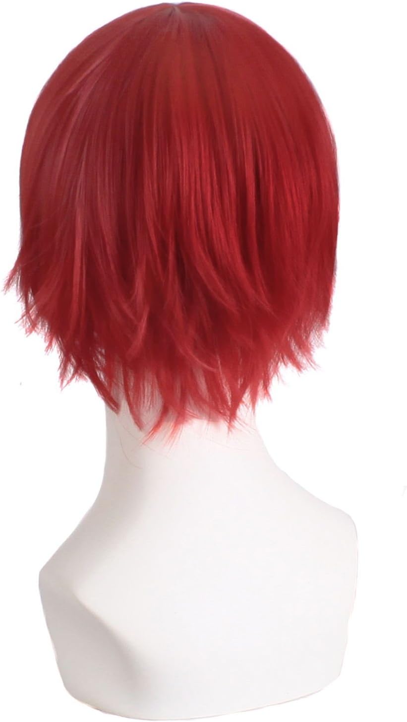 MapofBeauty 12"/30cm Hair Cosplay Role Play Short Wig (Red), 12 Inch (Pack of 1) - Image 3