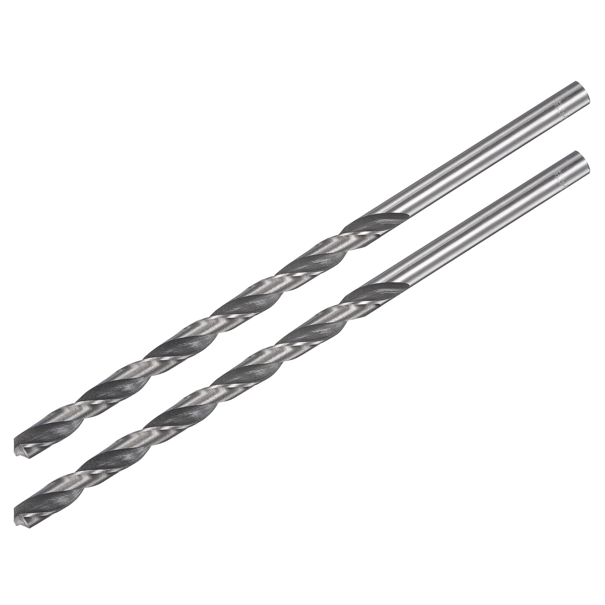 sourcing map HSS(High Speed Steel) Straight Shank Jobber Twist Drill Bit 6.5mm Drill Diameter Extension 160mm Length for Hardened Metal Woodwork Plastic Aluminum Alloy 2 Pcs