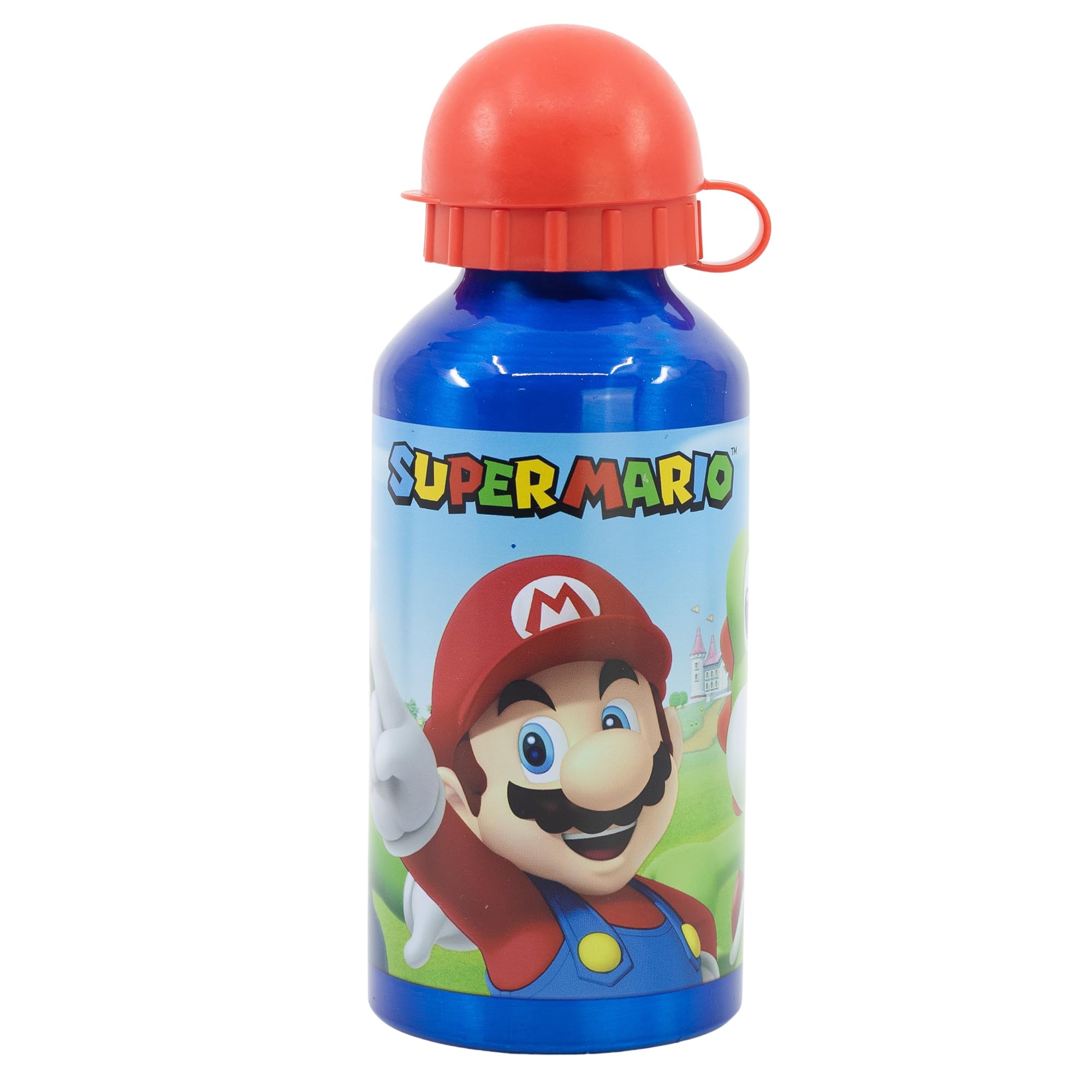 Stor Super Mario 400ml, Kids Aluminum Water Bottle-Multicolored Cup for Children -BPA-free - Nintendo Switch Games Fans- Reusable, Plastic, Perfect for Every Occasion