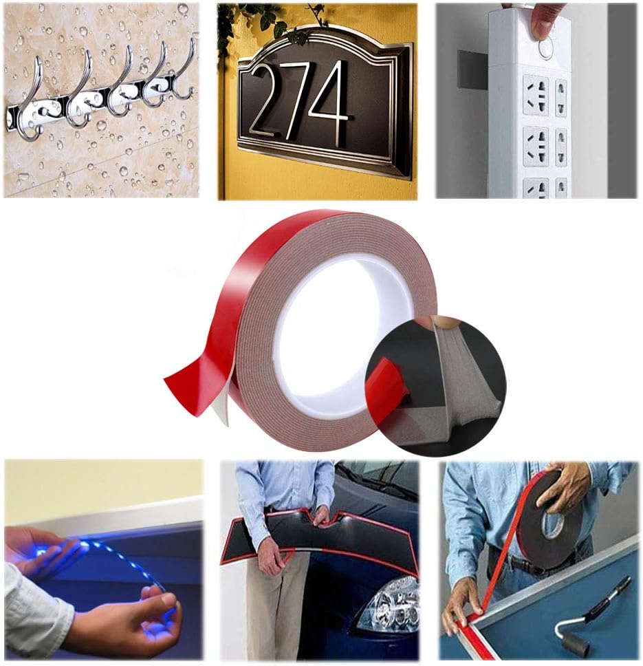 2020 New Upgraded VHB Waterproof Foam Tape, Heavy Duty Double-Sided Installation Tape, Super Sticky and Easy to Remove Without Leaving Residue, for Home Office Wall,LED Lights(33ft/0.4Inch): Industrial & Scientific