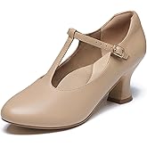 YESSA T-Strap Character Shoes for Women Dance Shoes 1920s Shoes for Ballroom Latin Salsa Folklorico Flamenco Tango Swing 2"/2.5