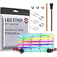 BTF-LIGHTING FCOB WS2811 IC RGB COB LED Strip DC12V 576LED/m 16.4FT Flexible High Density Color Chasing Uniform Light 16IC/m 10mm Width for Indoor Lighting Project(No Adapter or Controller)