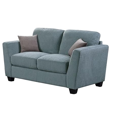 Amington Chenille Fabric Duck Egg Blue Sofa Collection With Pocket