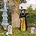 LUKAT Halloween Hanging Witch Decoration Glowing Eyes Talking for Party Haunted House Prop Decor