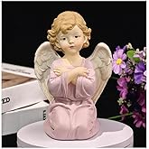 DurableDelights Angel Figurine Resin Statue - Kneeling Angel with Folded Arms 5.32" Spiritual Religious Figurine for Sympathy, Memorial & Comfort Gifts, Guardian Angel Ornament for Home Shelf Decor