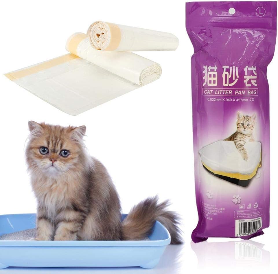 Cat Litter Pan Bags,2 Packs Cat Litter Box Liners Cat Litter Pan Bags with Drawstring Pet Cat Supplies(L) - Image 3