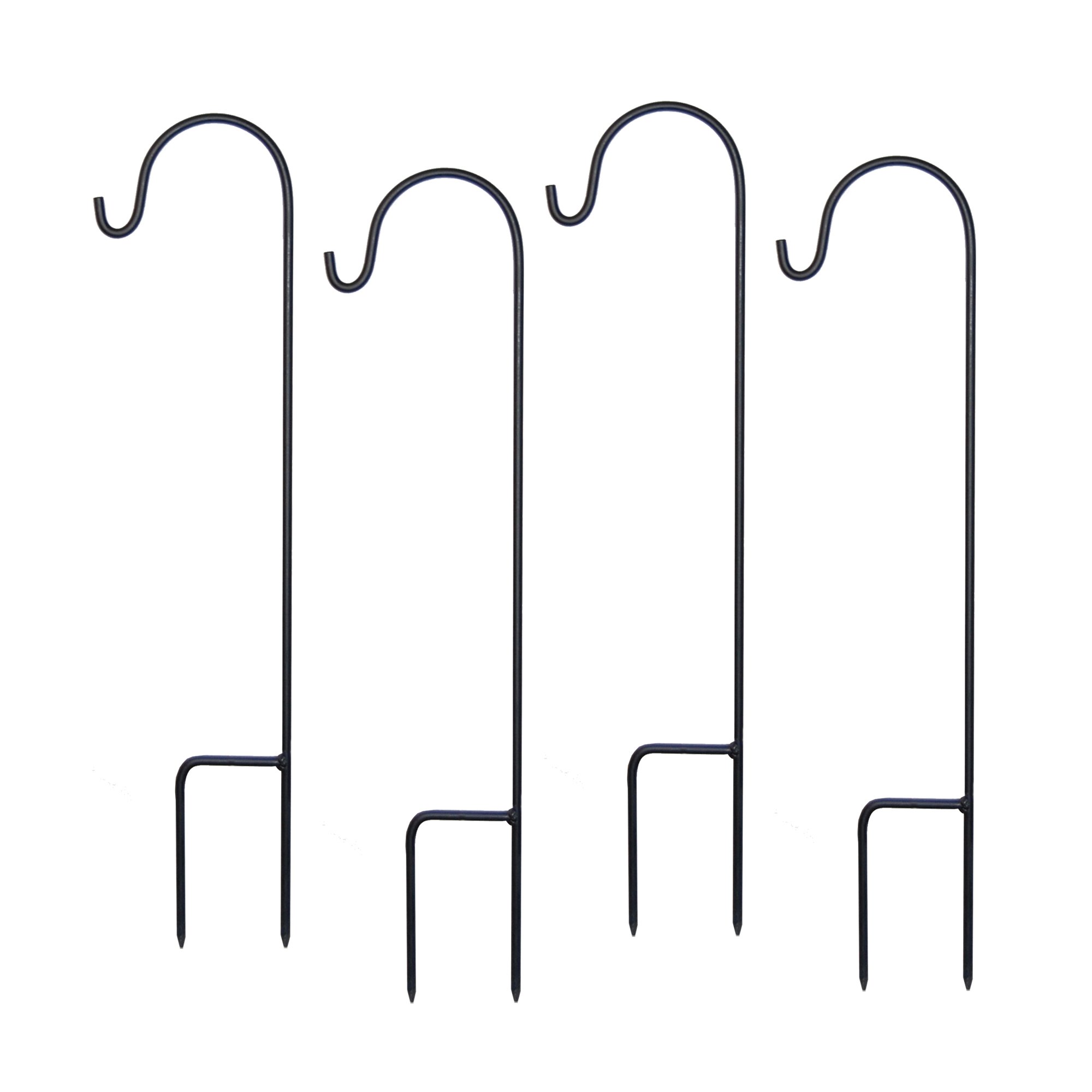 Lumabase91504-4 Count Metal Shepherd's Hook, 18", Black