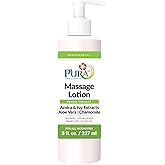 Pura 1st Herbal Therapy 8 Fl oz Massage Lotion, Aloe Vera, Professional, Massage Therapy, Deep Tissue, Unscented, Hypoallergenic, Natural Ingredients, Skin Hydrating, Moisturizing, Muscle Relief