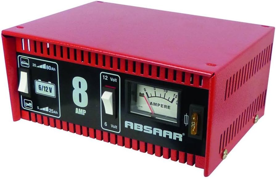 Super Saturday Absaar 77911 Battery Charger 8 AMP 6 12 V For Motorbikes