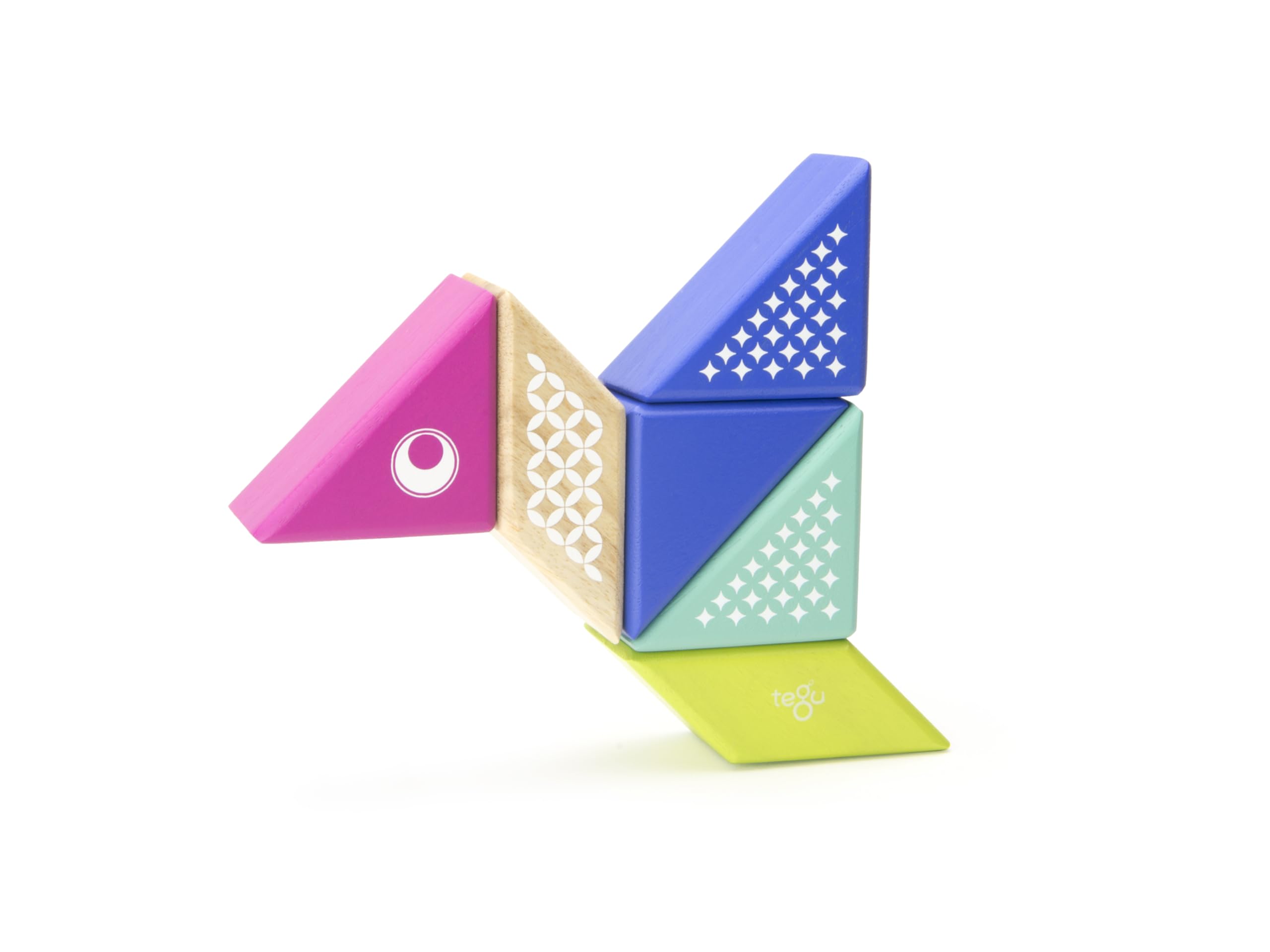 Tegu Magnetic Wooden Building Blocks - Travel Pal - Hummingbird (6 Pieces)