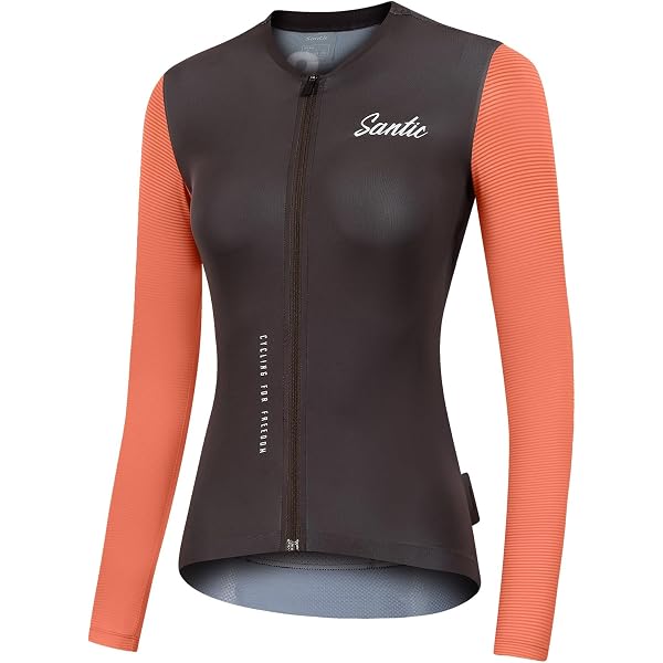 Santic Maillot Ciclismo Mujer Manga Larga – Transpirable, Reflectante, 3 Bolsillos Traseros, Ajuste Ergonómico