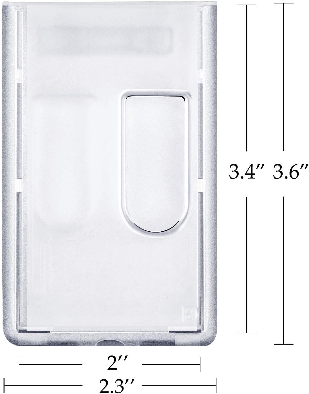 10 Pack Heavy Duty ID Badge Holder with 10 Pack Badge Holder Clip by Elimoons, Hard Plastic Clear Holder with Thumb Slots - Holds 2 Card : Office Products